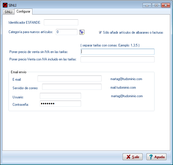 Configurar el módulo SINLI de importación de documentos
